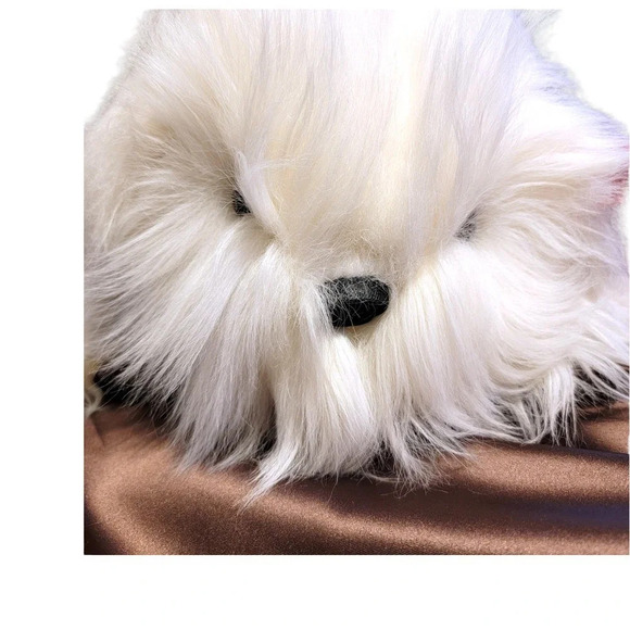 JINGLE PUP Long Haired Plush Sheepdog Laying Down Vintage 90s Transform Present - Picture 7 of 15